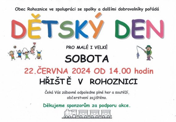 Dětský den v Rohoznici  22.6. 2024